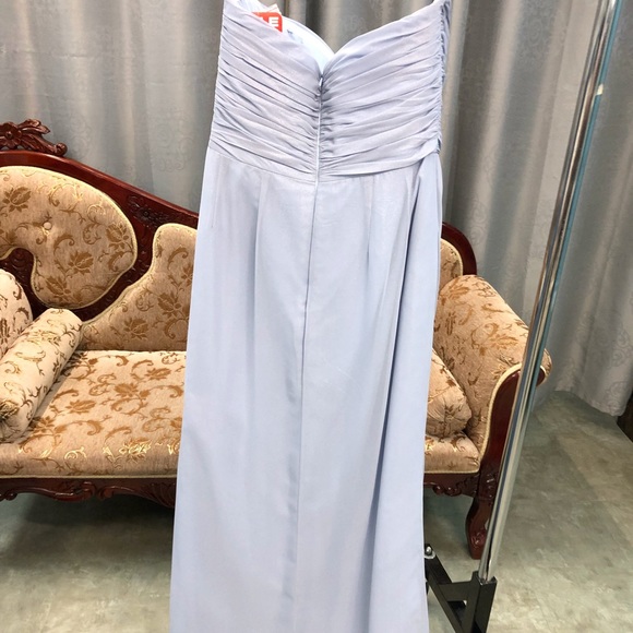 Dessy Lux Shimmer Chiffon Bridesmaid Dress Ruched - Picture 12 of 13